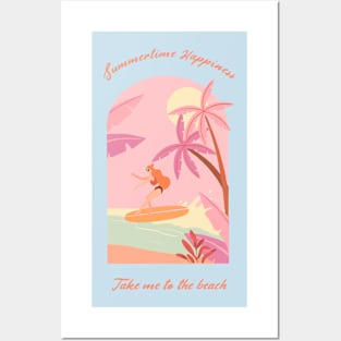 Take Me To The Beach Girl Beach Babe Summertime Summer Vibes Posters and Art